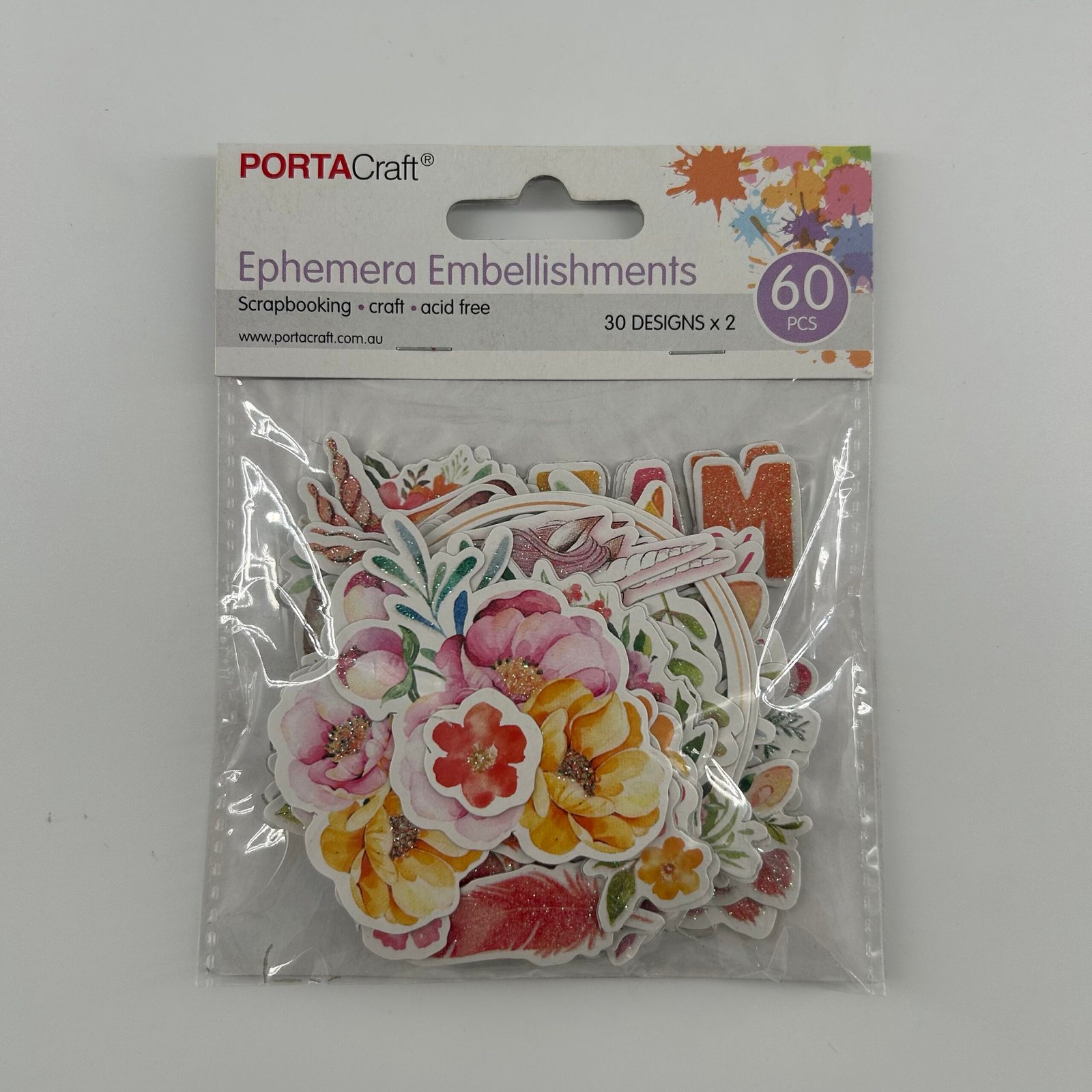 Ephemera Embellishments 22 Designs 44pcs Unicorn Dream