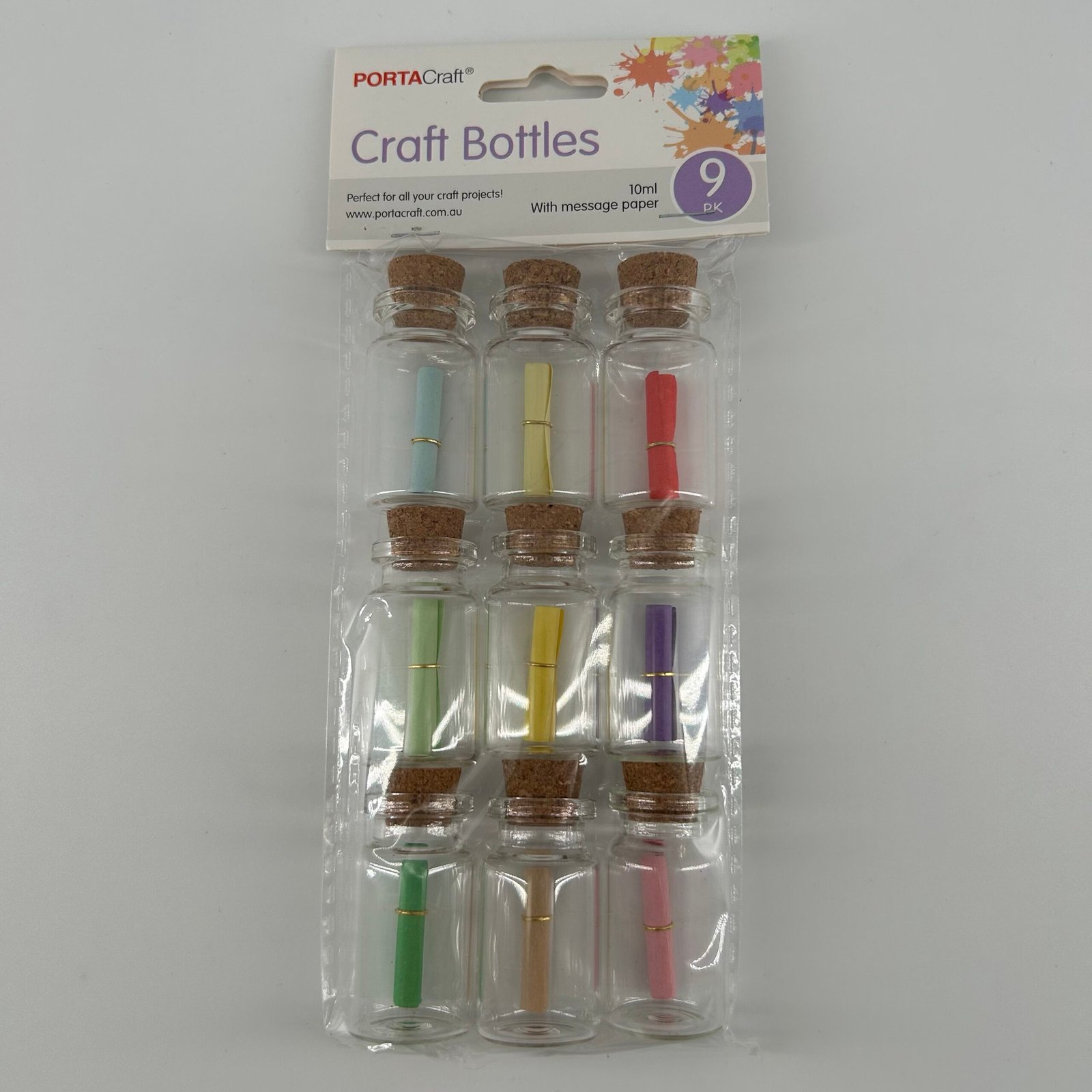 Glass Jars with Message Papers 9pk