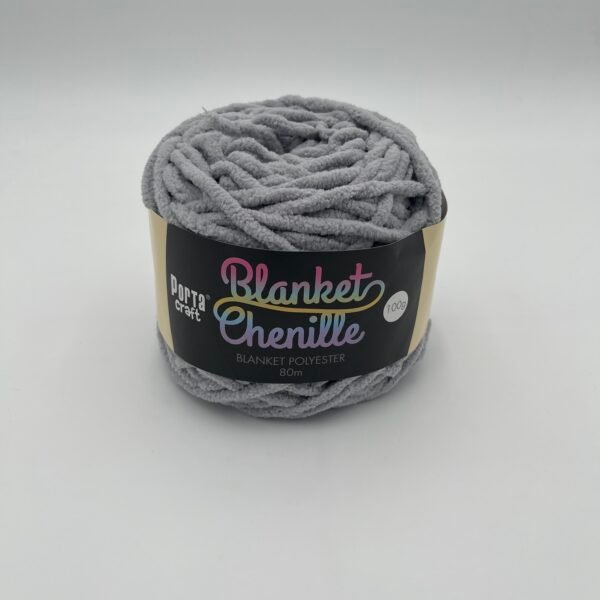 Chenille Blanket Yarn 80m - Solid Grey