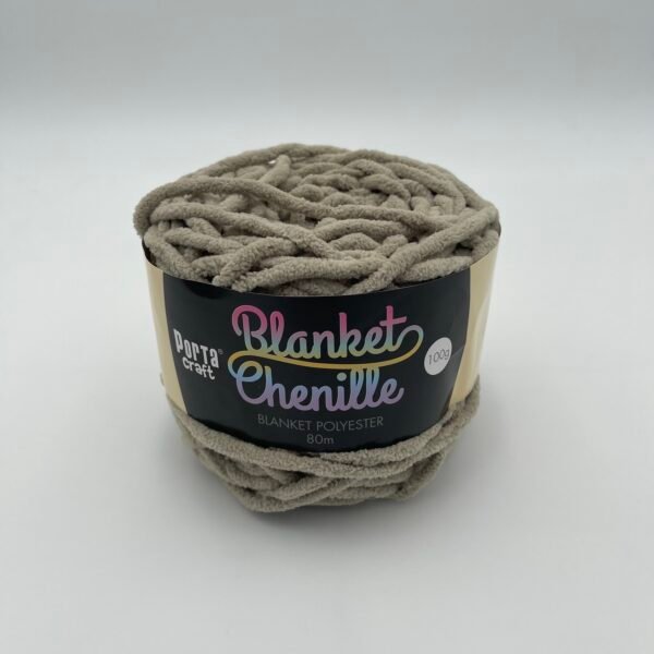 Chenille Blanket Yarn 80m - Solid Taupe