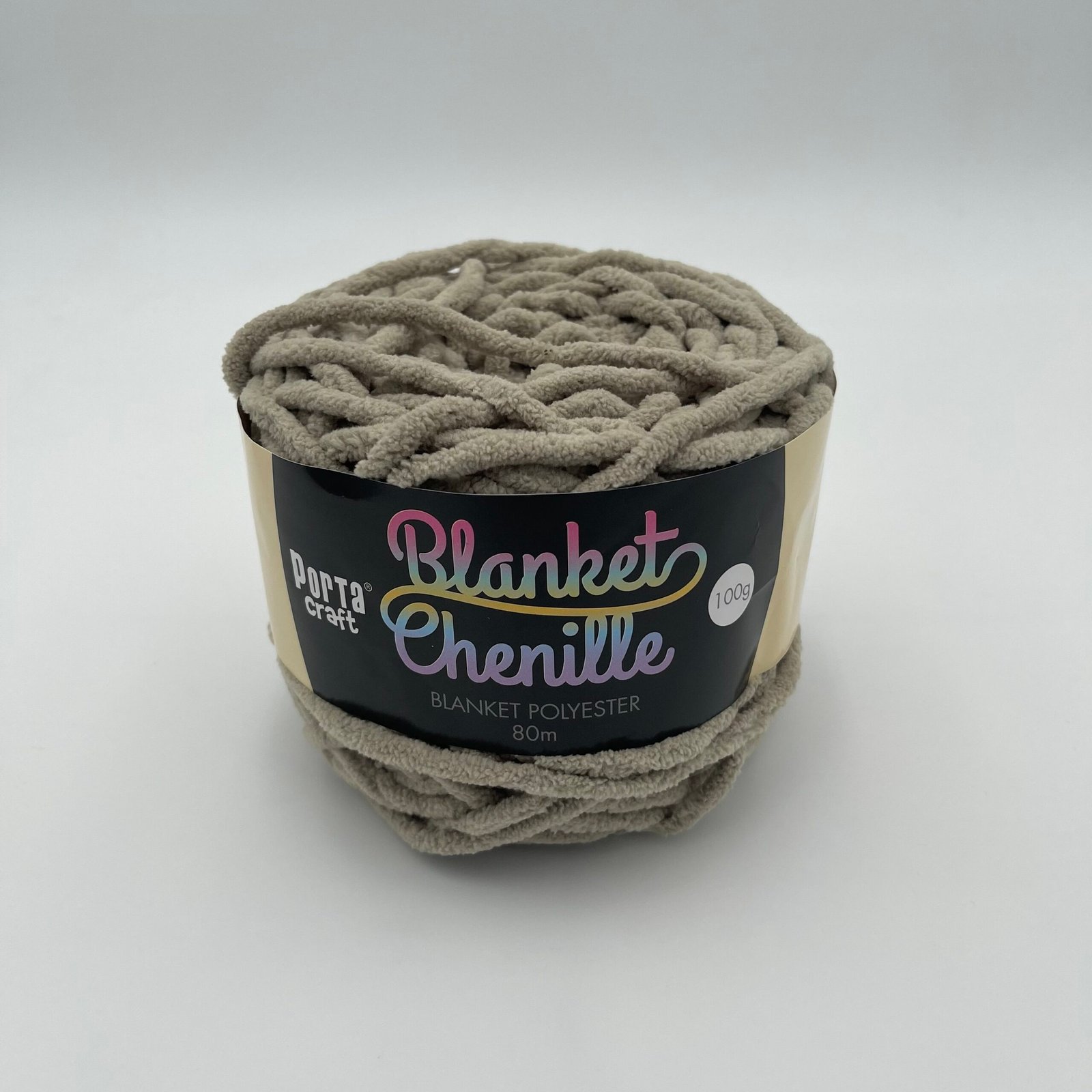 Chenille Blanket Yarn 80m - Solid Taupe