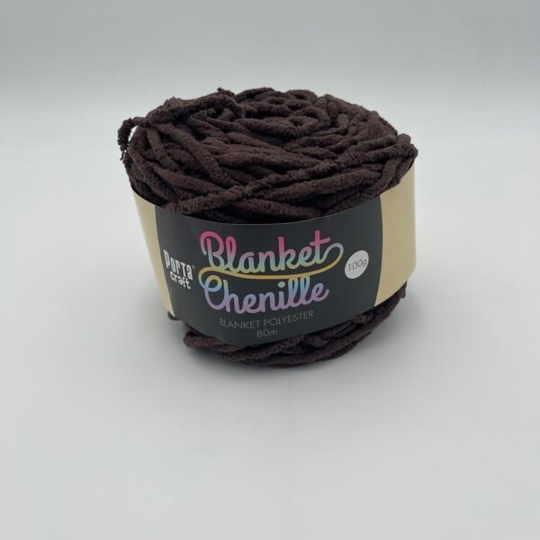 Chenille Blanket Yarn 80m - Solid Chocolate