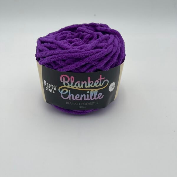 Chenille Blanket Yarn 80m - Solid Purple