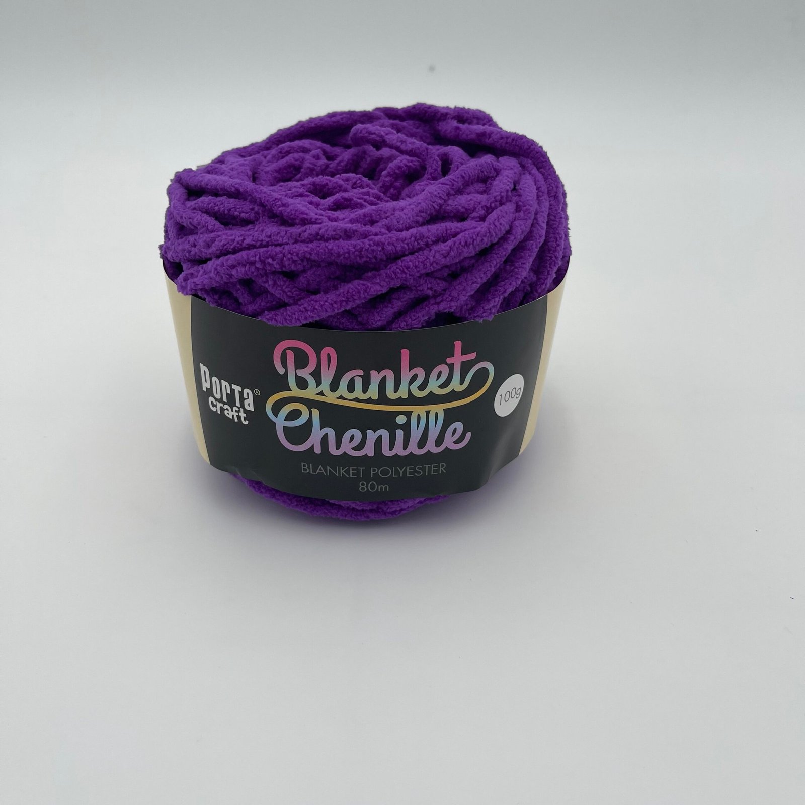 Chenille Blanket Yarn 80m - Solid Purple