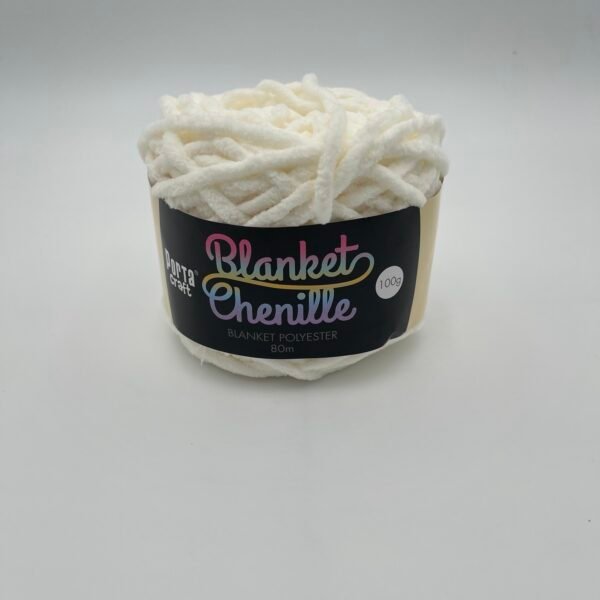 Chenille Blanket Yarn 80m - Solid White