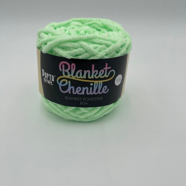 Chenille Blanket Yarn 80m - Solid Mint