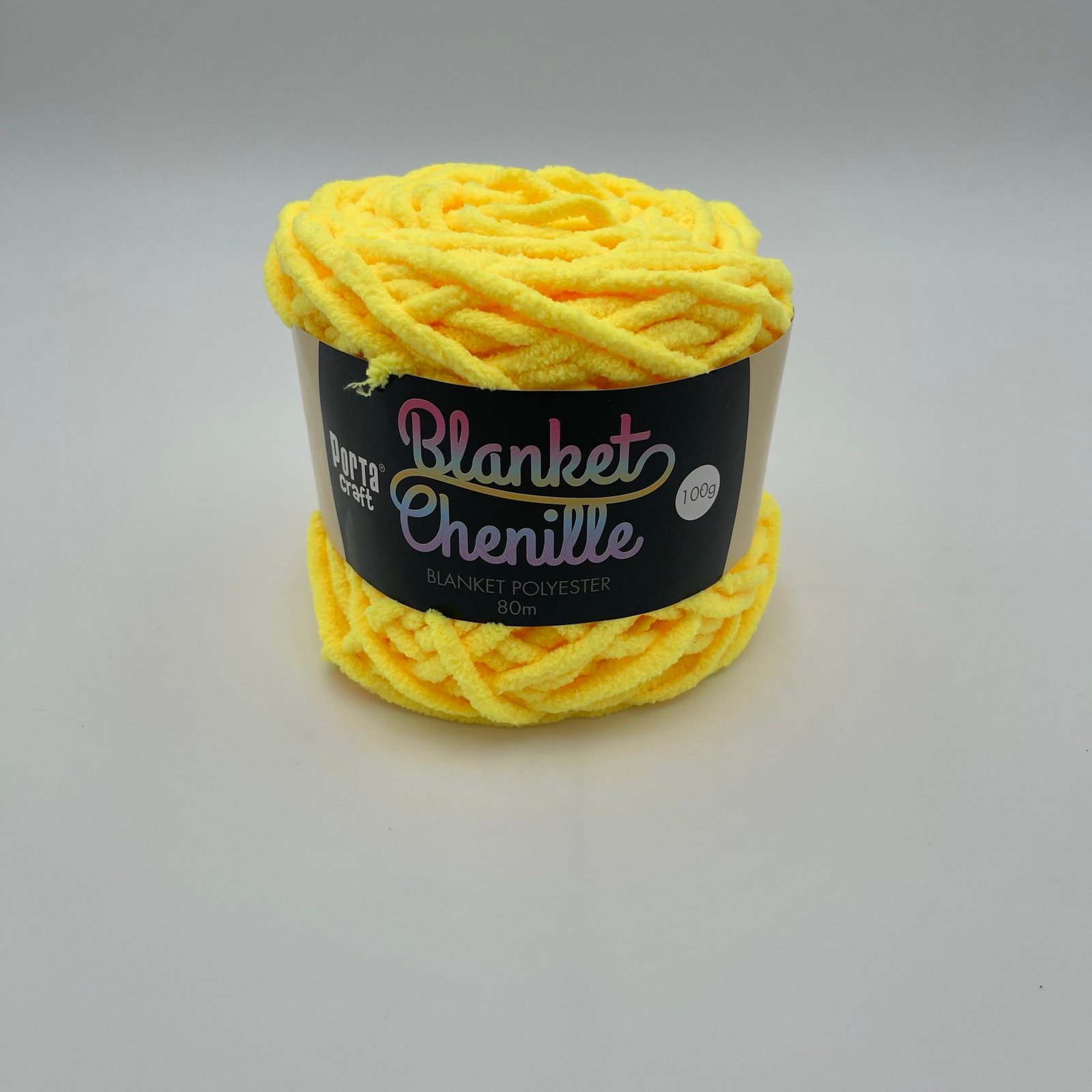 Chenille Blanket Yarn 80m - Solid Lemon