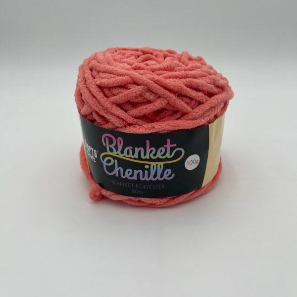 Chenille Blanket Yarn 80m - Solid Salmon
