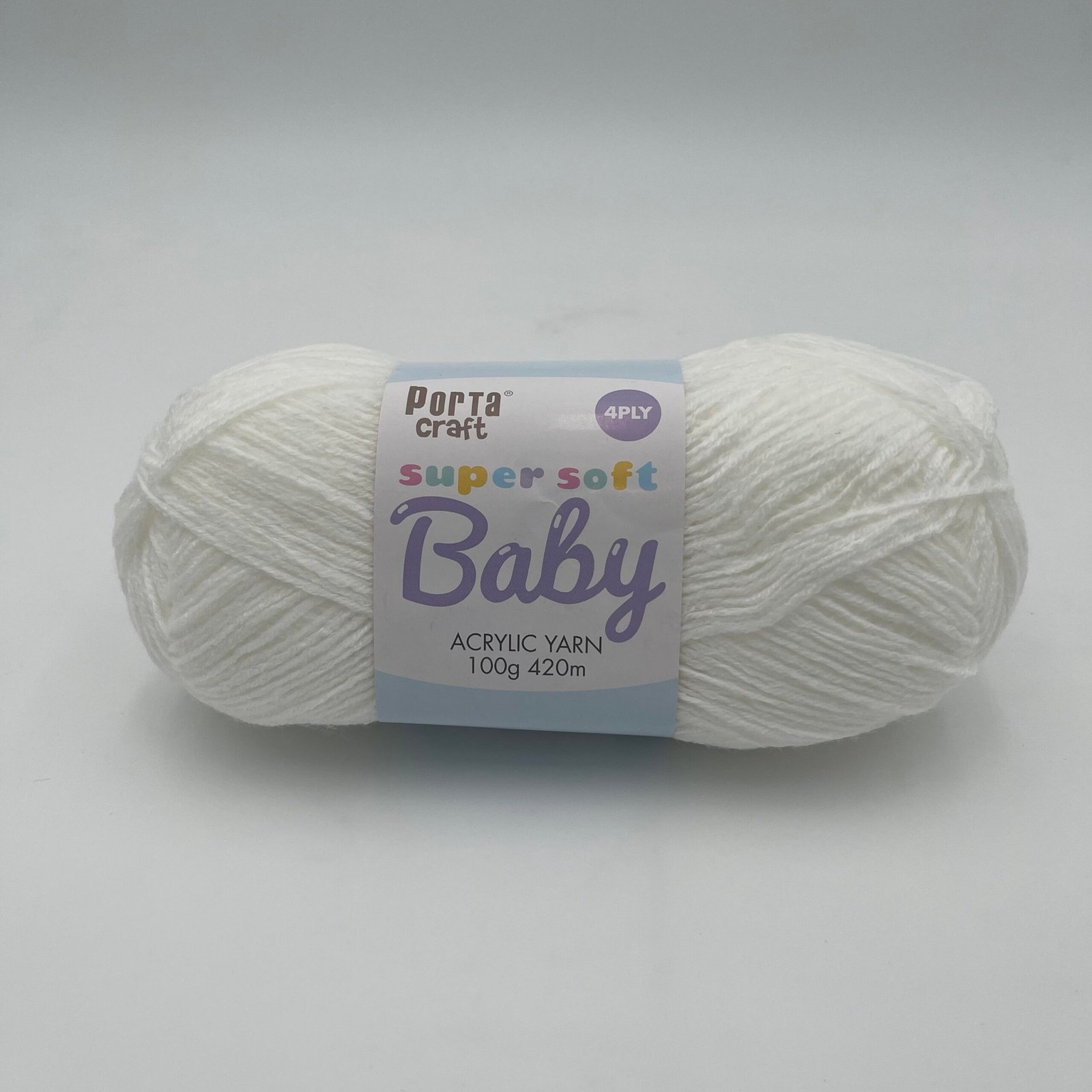 Super Soft Baby Acrylic Yarn 420m 4ply - White