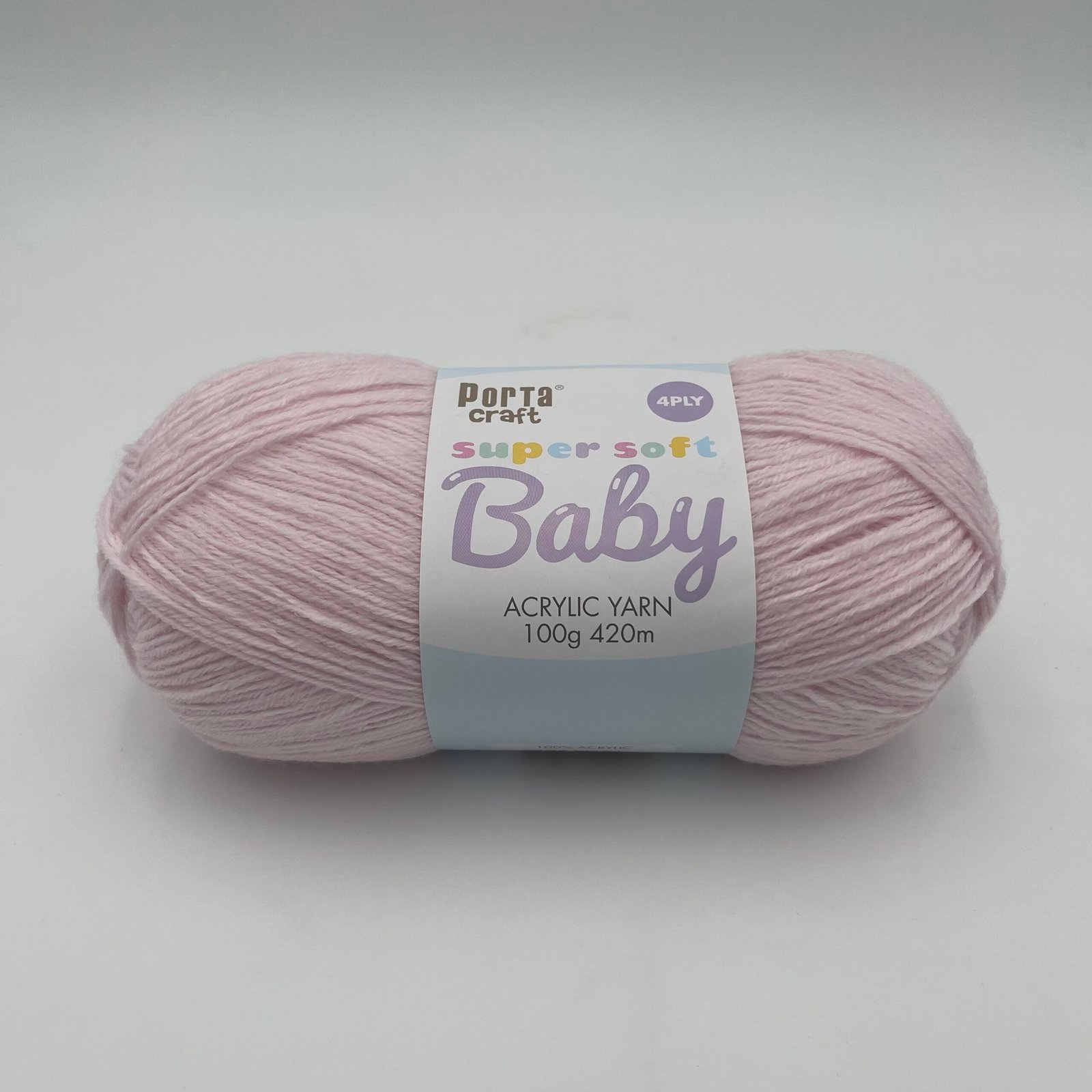 Super Soft Baby Acrylic Yarn 420m 4ply - Baby Pink