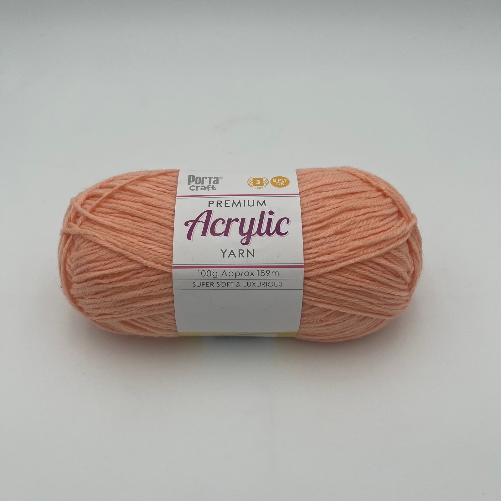 Acrylic Yarn 100g 189m 8ply - Apricot