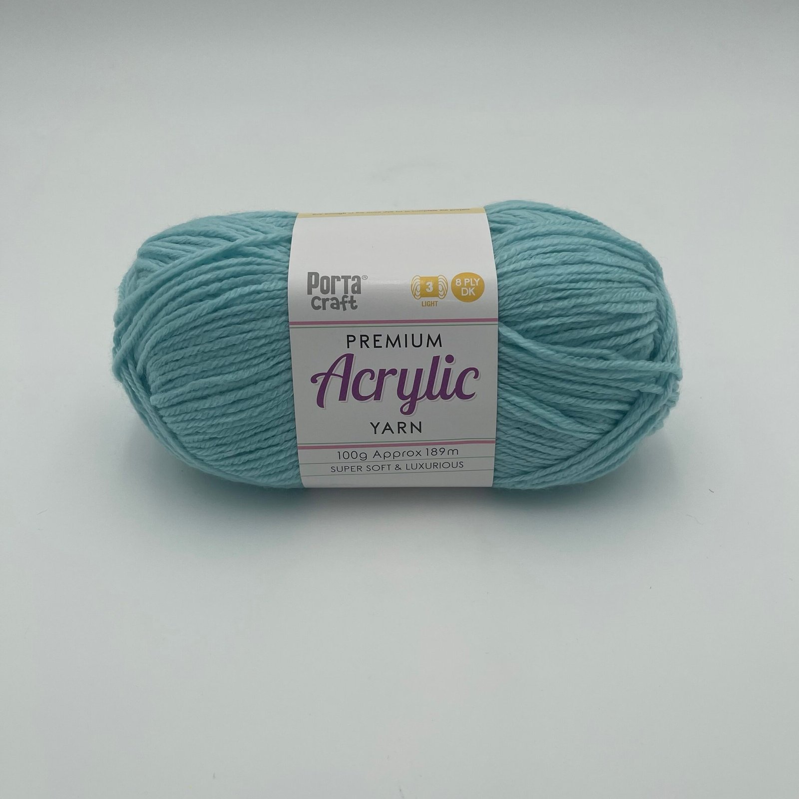 Acrylic Yarn 100g 189m 8ply - Cool Blue