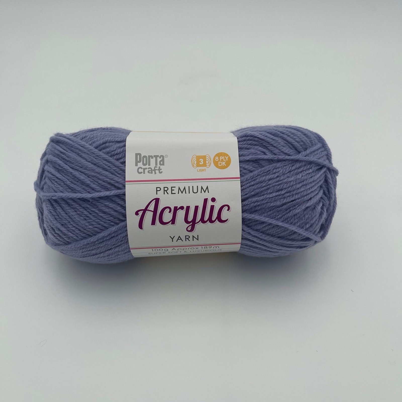 Acrylic Yarn 100g 189m 8ply - Lavender
