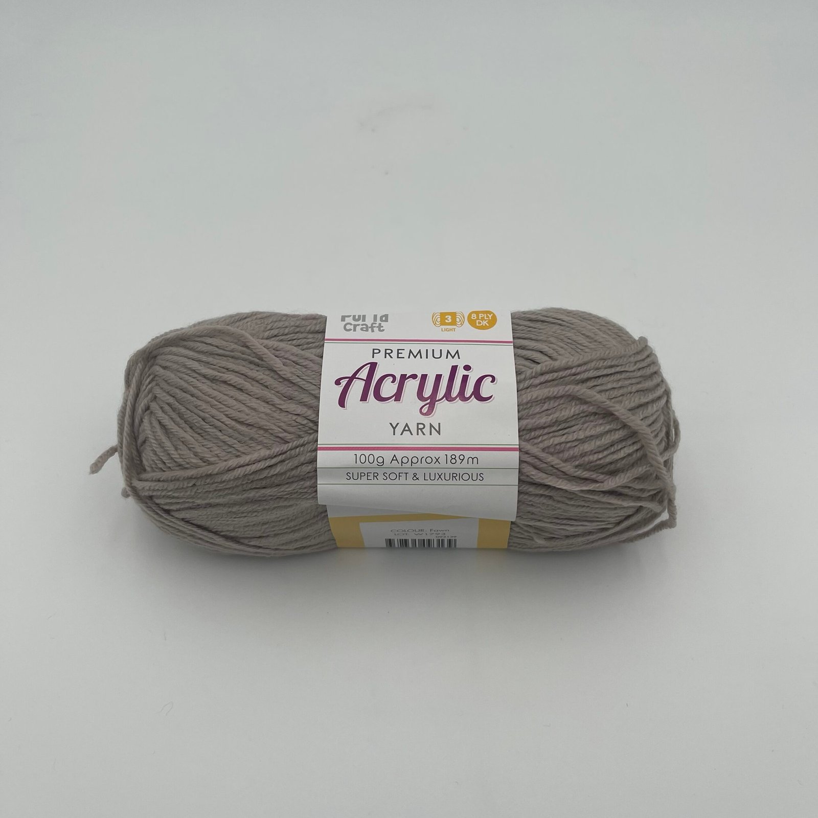 Acrylic Yarn 100g 189m 8ply - Fawn