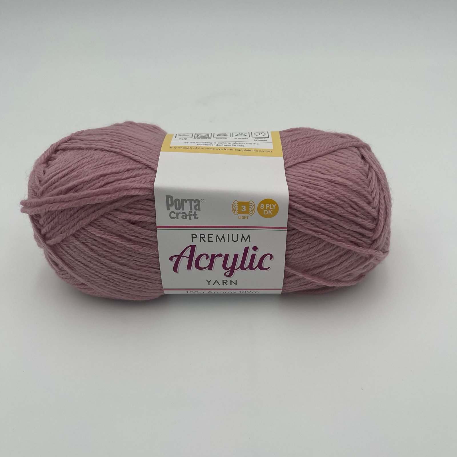 Acrylic Yarn 100g 189m 8ply - Mauve