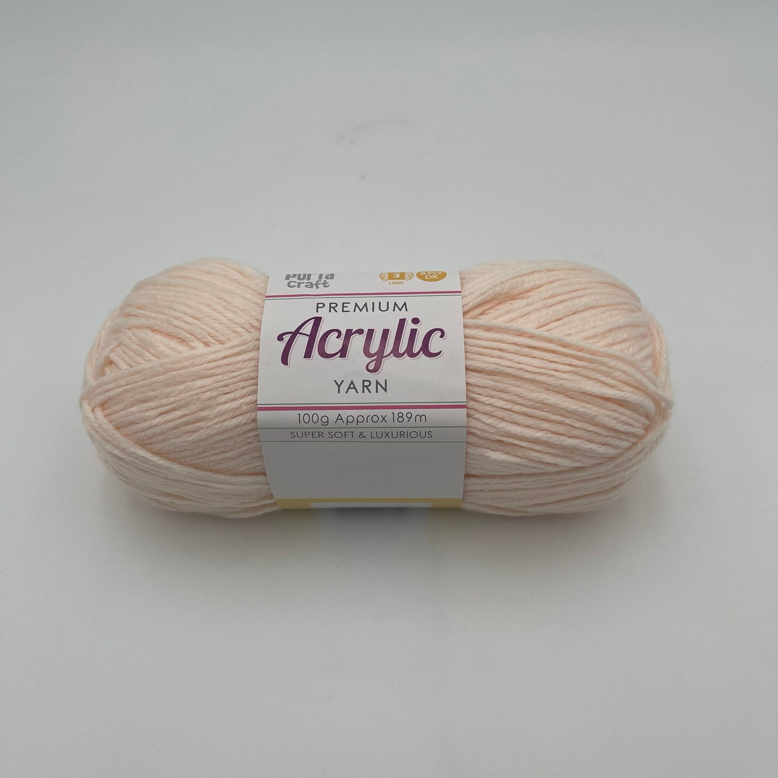 Acrylic Yarn 100g 189m 8ply - Cotton Candy