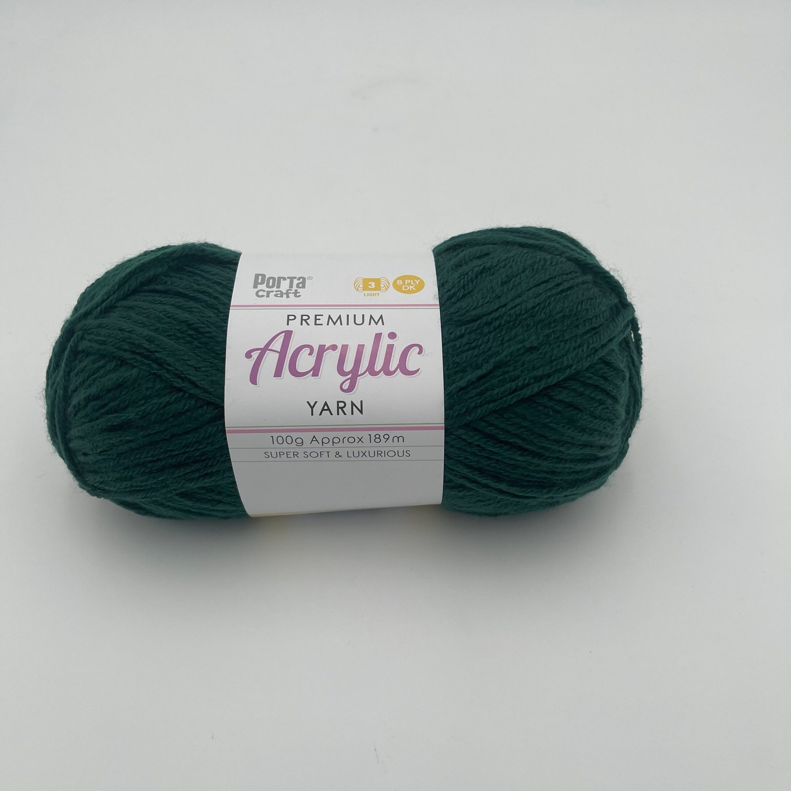 Acrylic Yarn 100g 189m 8ply - Bottle Green