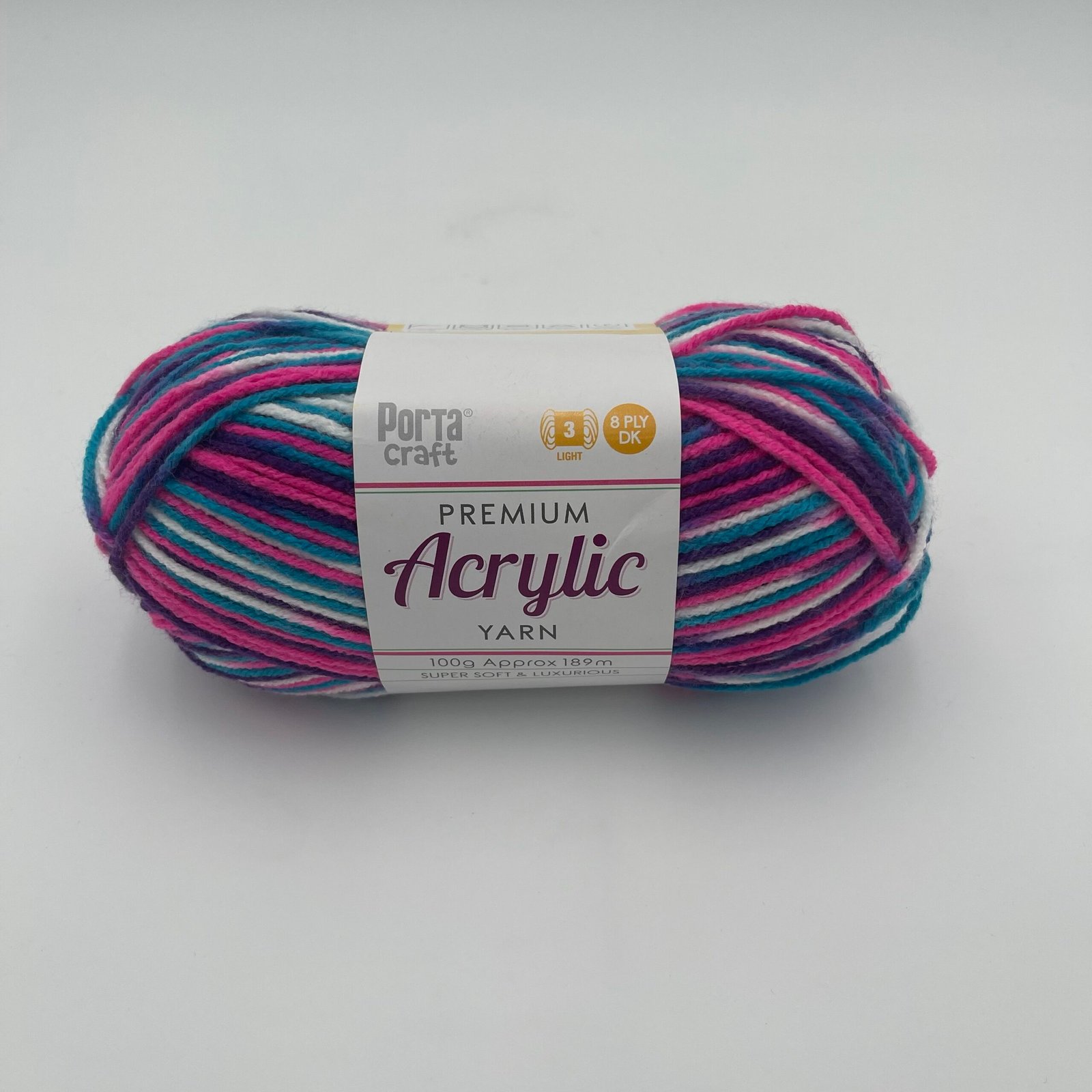 Acrylic Yarn 100g 189m 8ply - Multi Gobstopper