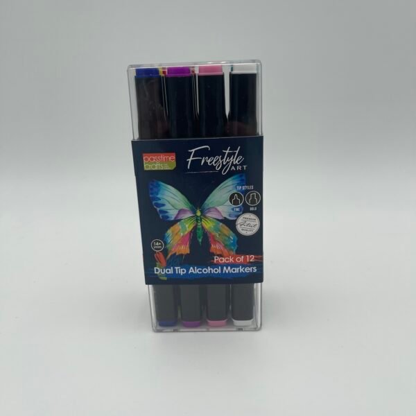 Dual-tip alcohol markers - 12 pack