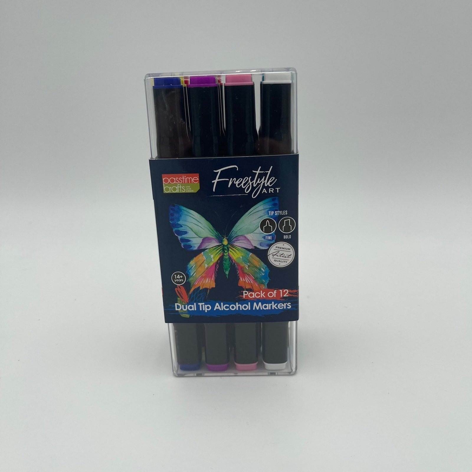 Dual-tip alcohol markers - 12 pack