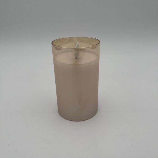 7.5 x 12cm Glass Tube LED Flickering Flame Candle - Gold