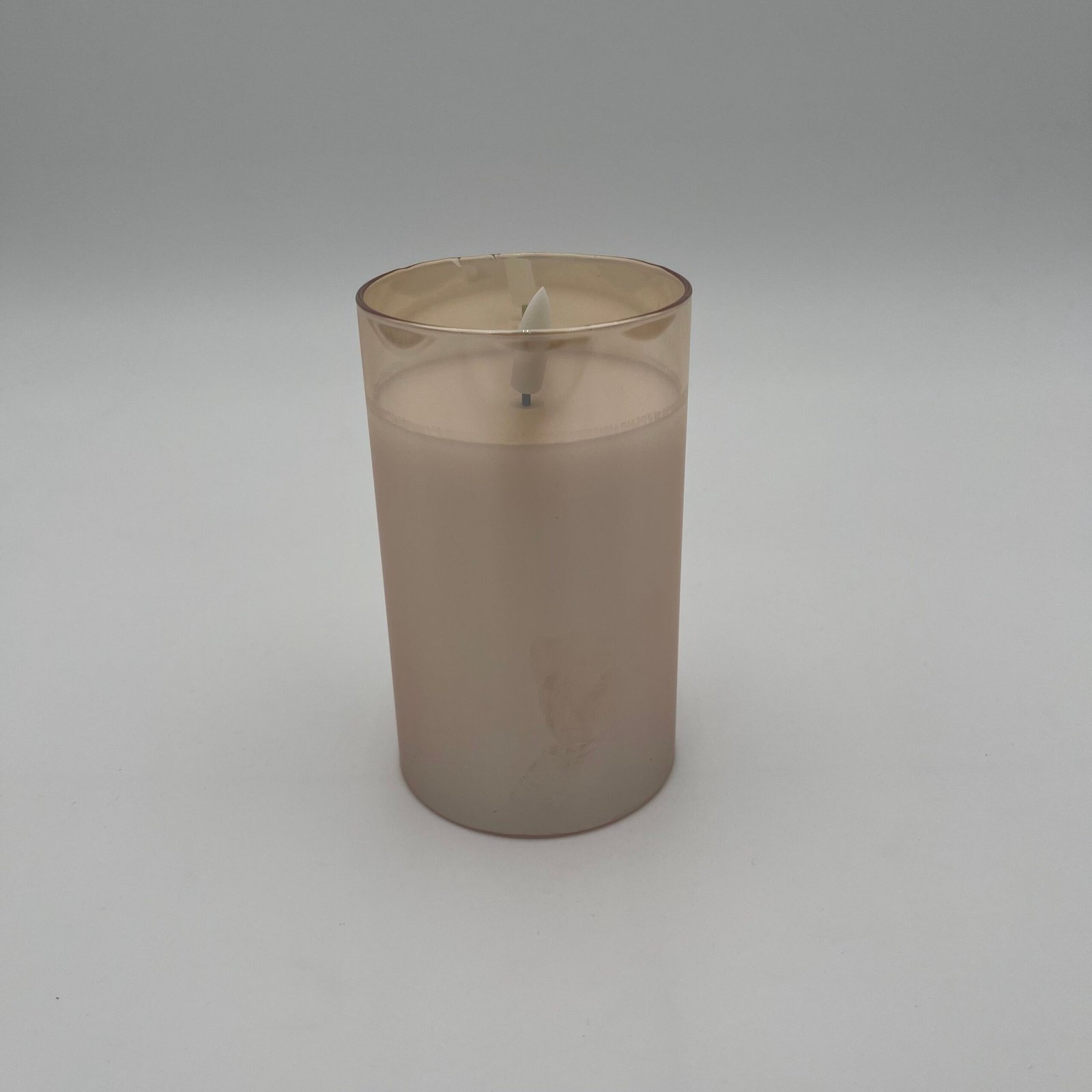 7.5 x 12cm Glass Tube LED Flickering Flame Candle - Gold