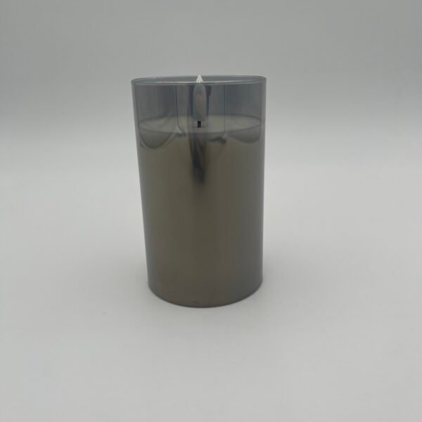 7.5 x 12.5cm Glass Tube LED Flickering Flame Candle -Smoke