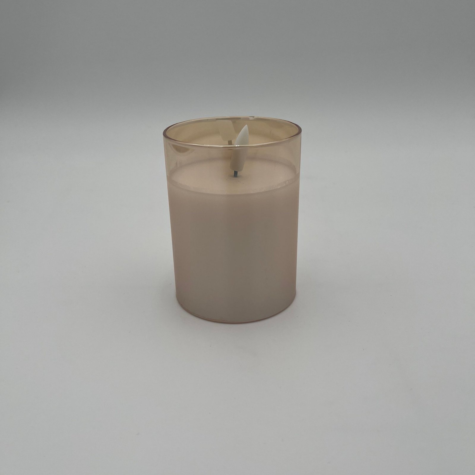 7.5 x 10cm Glass Tube LED Flickering Flame Candle - Gold