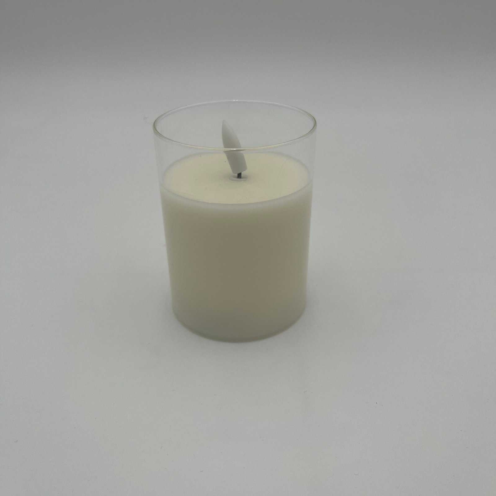 7.5 x 10cm Glass Tube LED Flickering Flame Candle - Clear