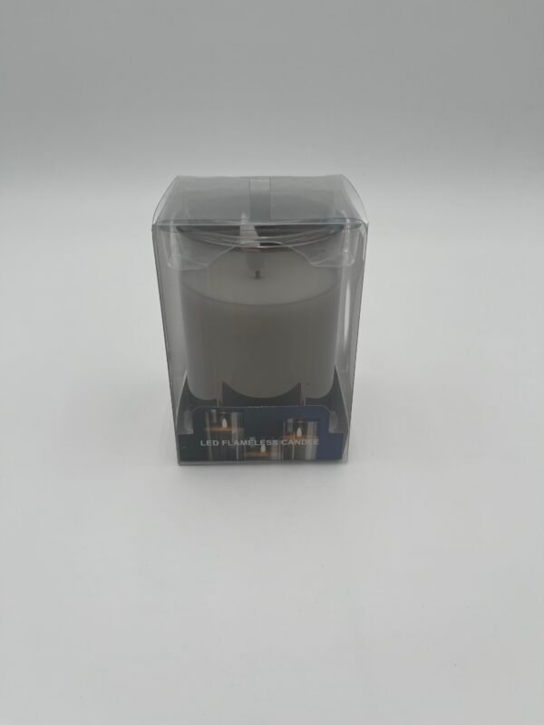 7.5 x 10cm Glass Tube LED Flickering Flame Candle -Smoke
