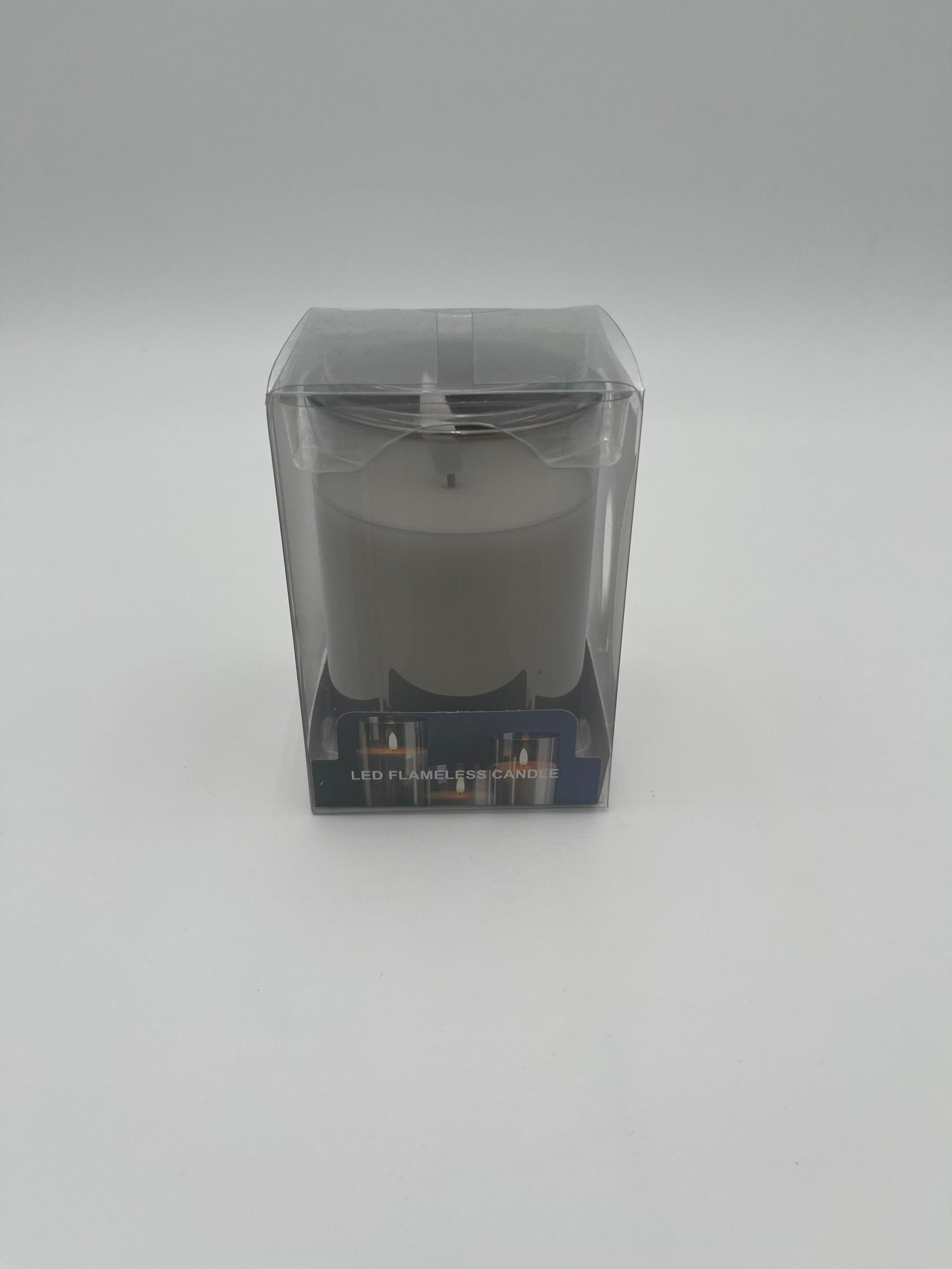 7.5 x 10cm Glass Tube LED Flickering Flame Candle -Smoke