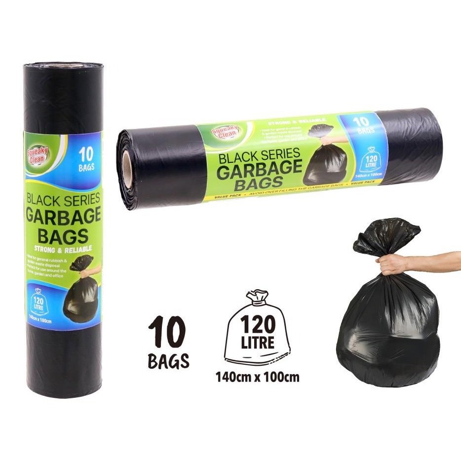 Black Garbage Bags 120L 10pk