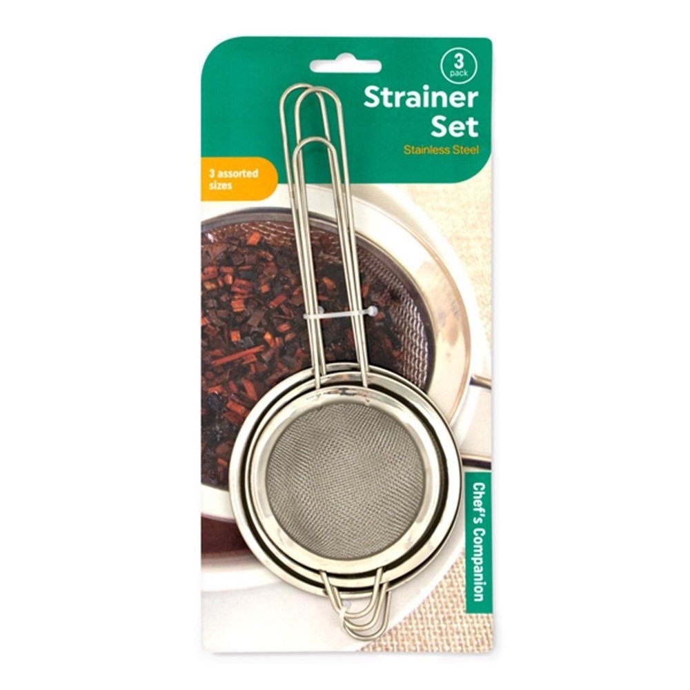 Set of 3 Stainless Steel Mesh Strainers