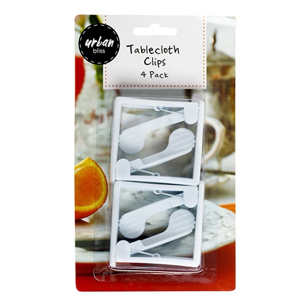 White Tablecloth Clips 4pk