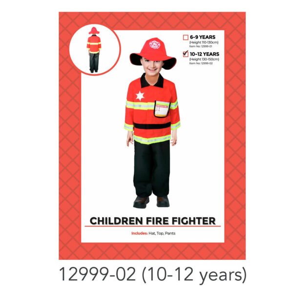 Children Fire Fighter Costume 10-12 years