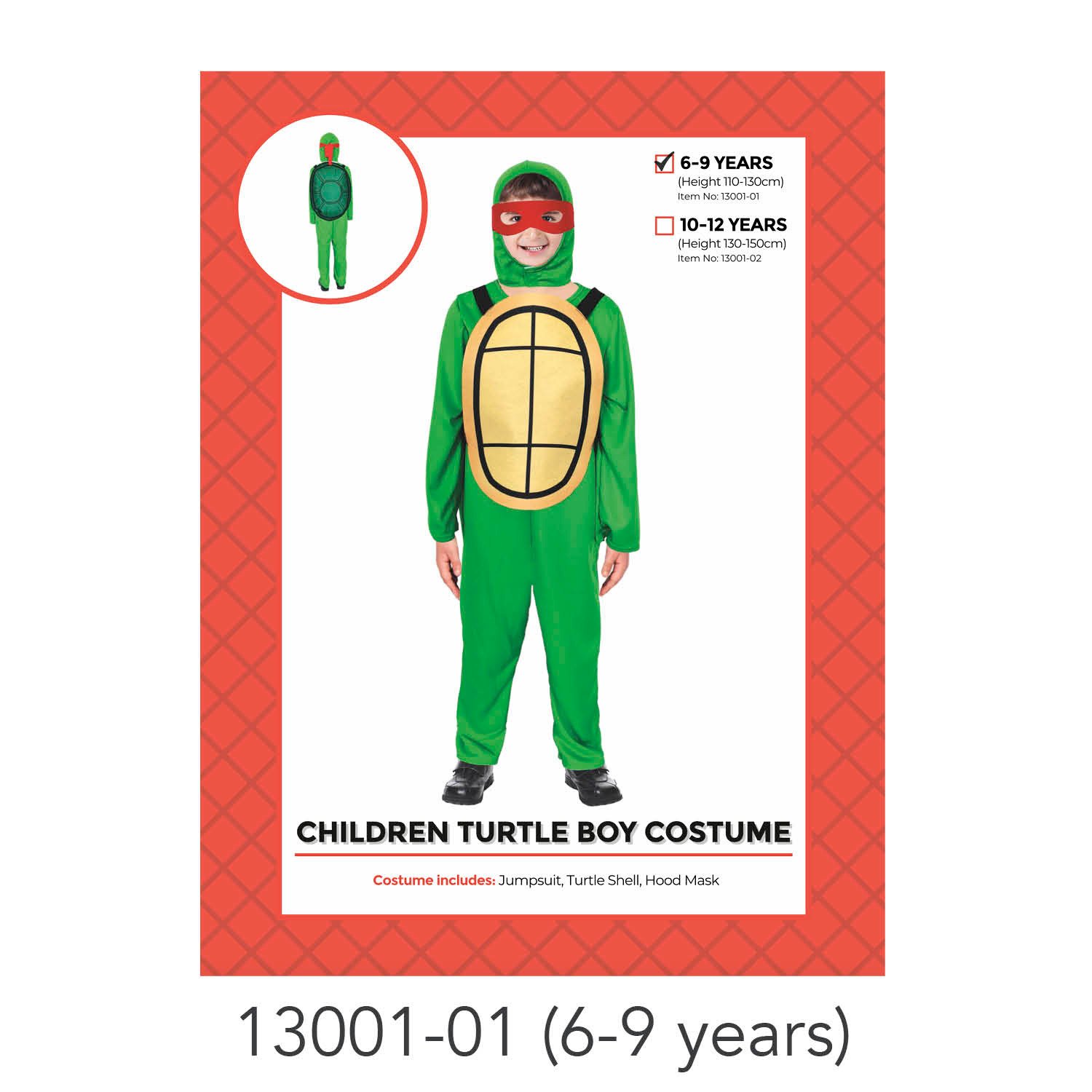 Children Turtle Costume 6-9 years