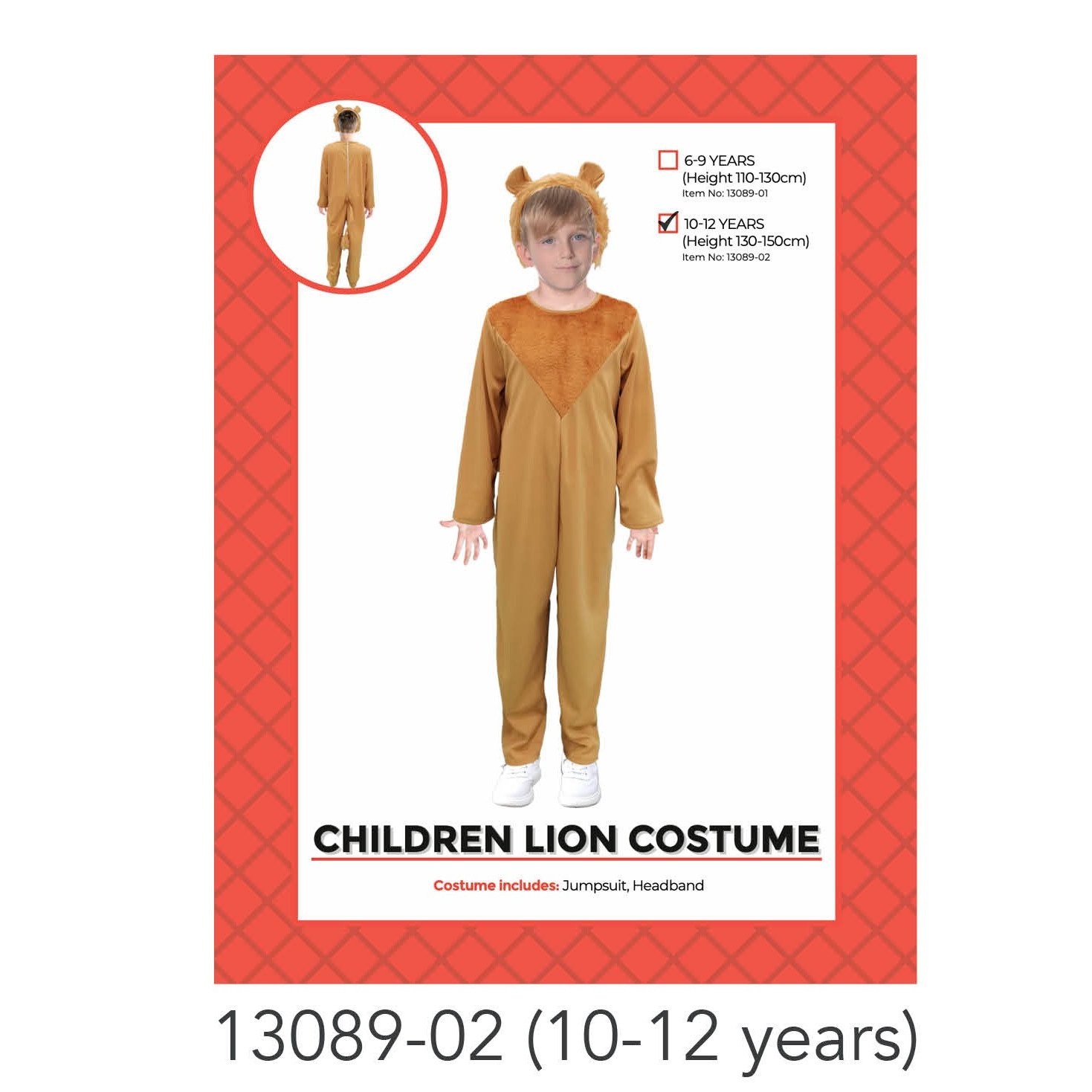 Children Lion Costume (10-12 years)
