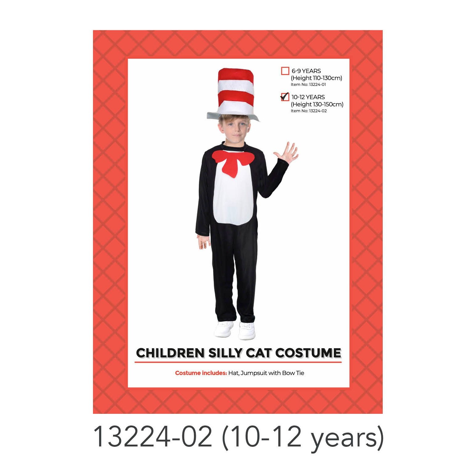 Children Silly Cat jumpsuit Costume 10-12 years