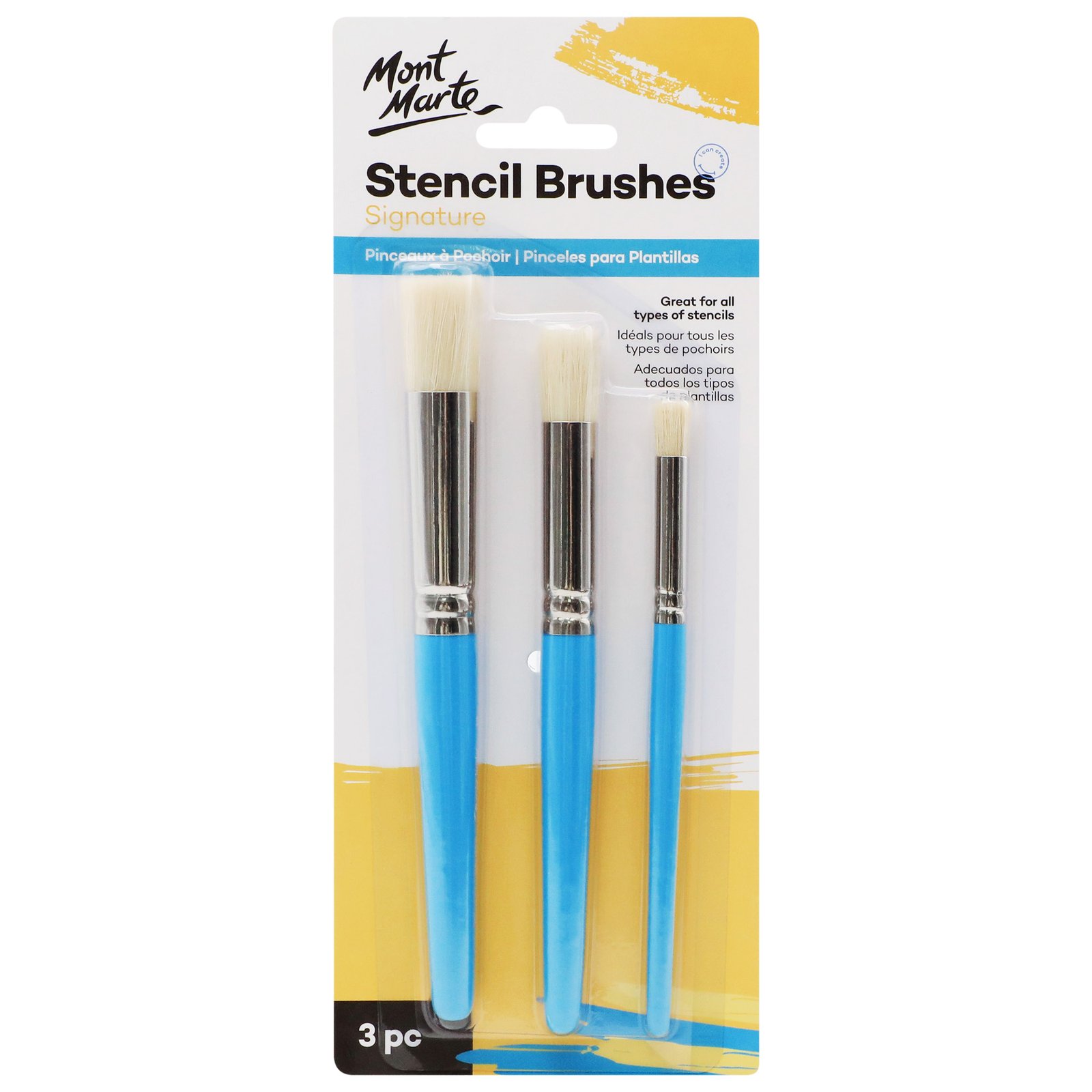 Stencil Brush Set 3pc 12/8/4