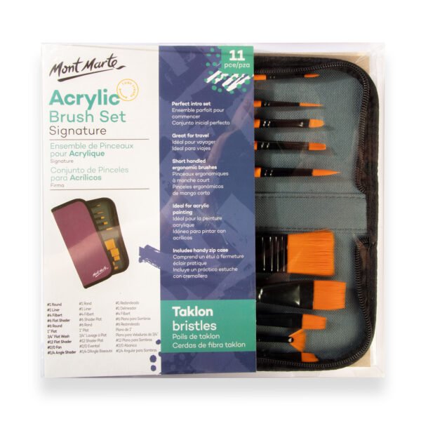 Brush Set in Wallet 11pc - Acrylic