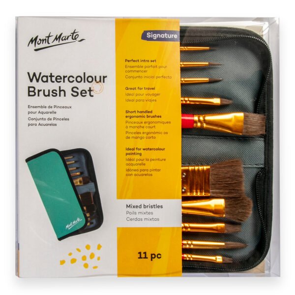Brush Set in Wallet 11pc - Watercolour
