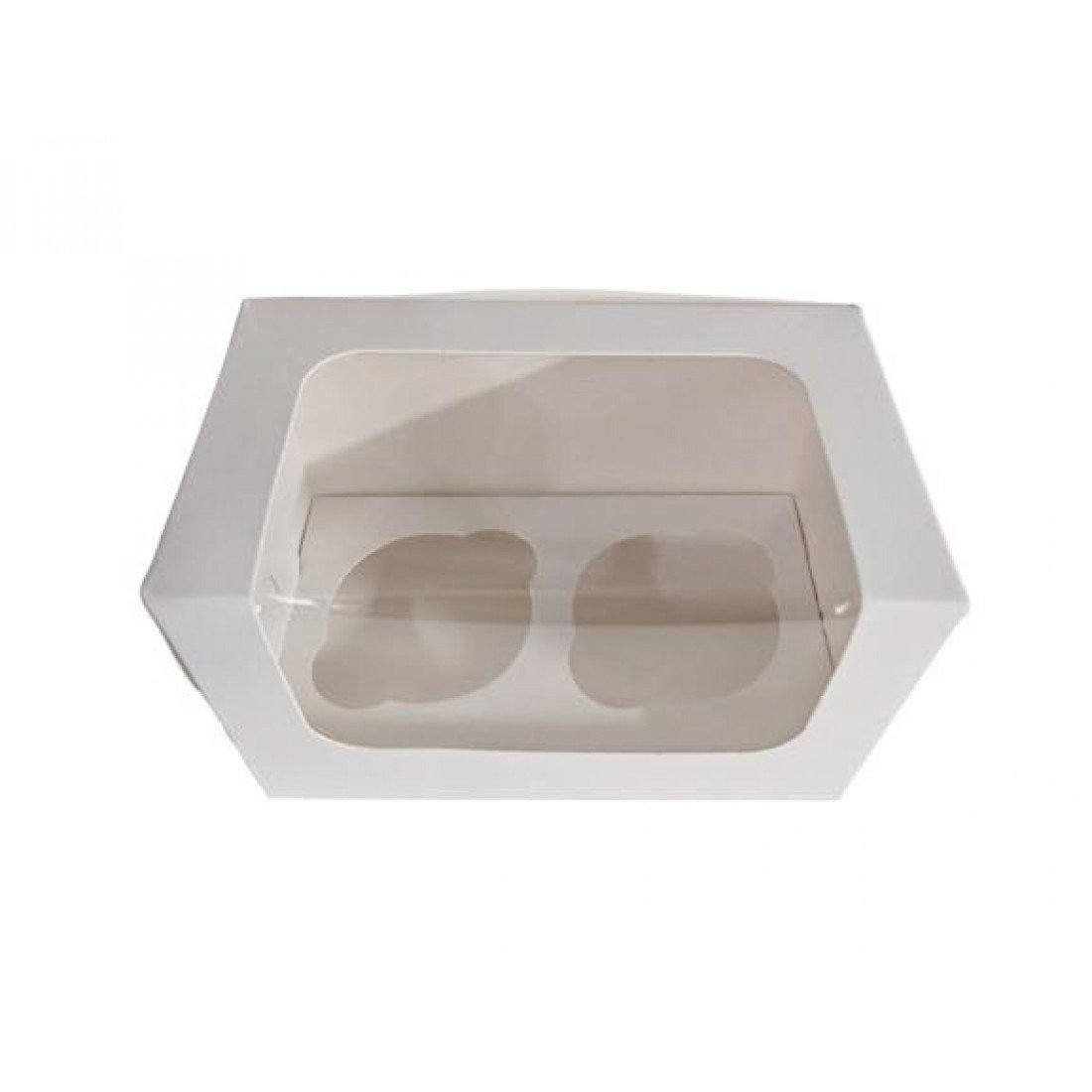 2 Hold White Cupcake Box (7x4x4in) (5 Pack)