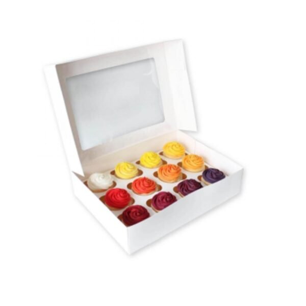 12 Holds White Cupcake Box (13x10x4in) (5 Pack)