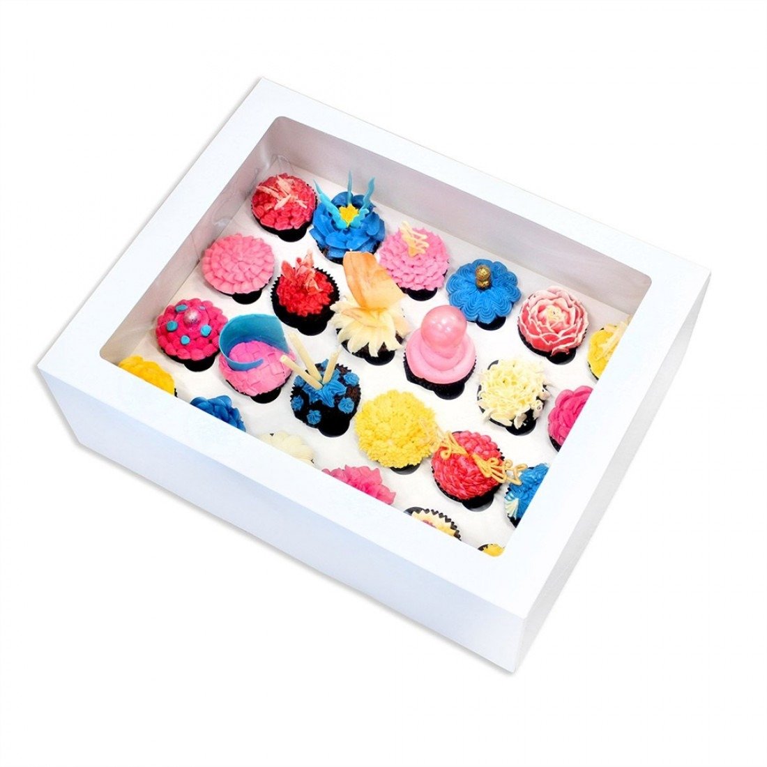 24 Holds White Cupcake Box (19.875x13.3x4in)