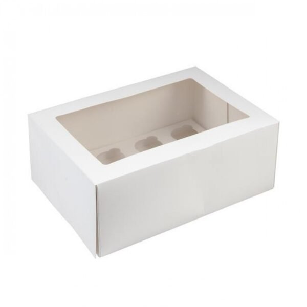 12 Holds White Mini Cupcake Box with Insert (9.5x6.5x3in) (5 Pack)