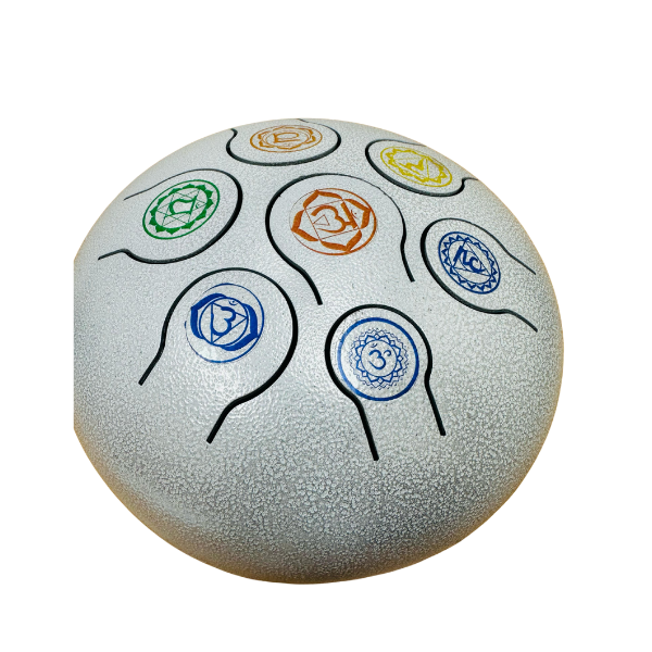 Iron Tongue Hapi Drum 9" - 7 Chakra White