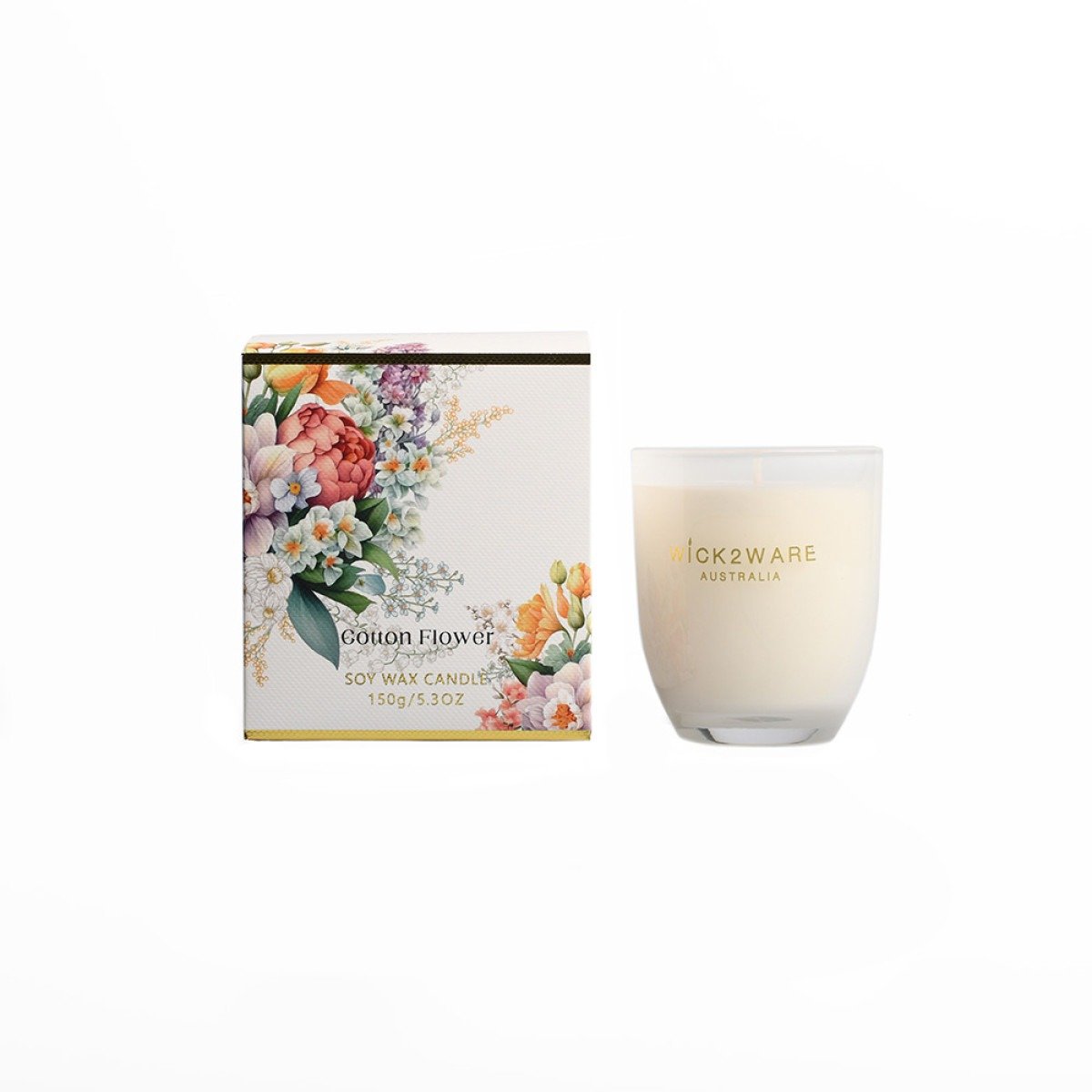 Soy Candle Jar 150g - Cotton Flower