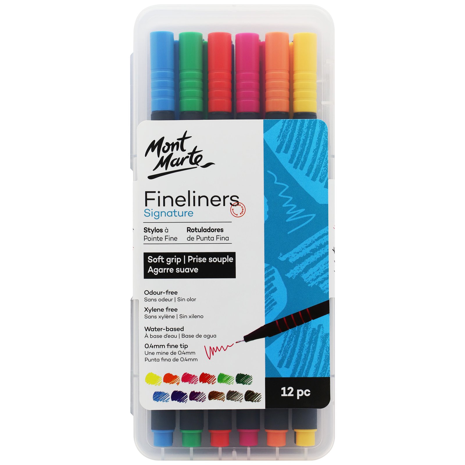 Fineliners Soft Grip 12pc