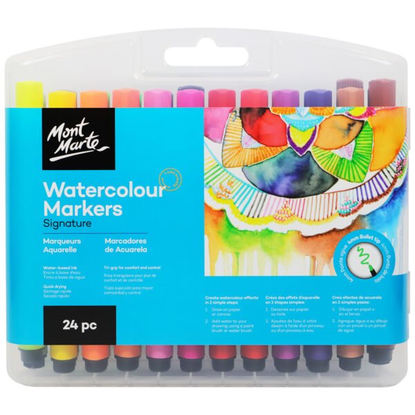 Watercolour Markers 24pc Tri Grip in Case