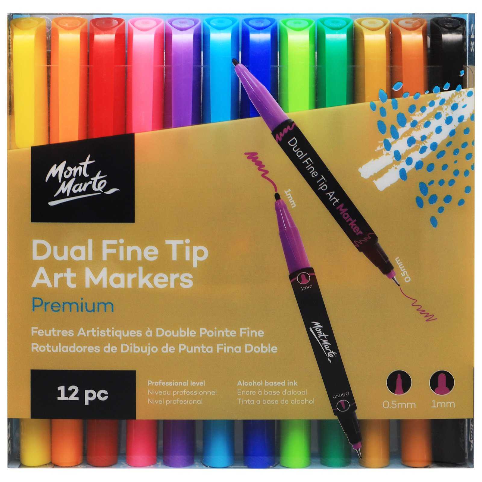 Dual Fine Tip Alcohol Art Markers 12pc